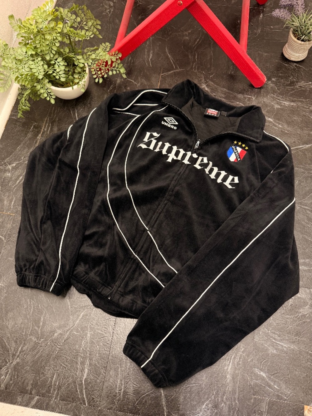 Supreme - Umbro Velour Track Jacket - Black -